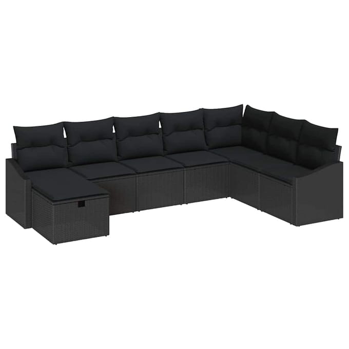 vidaXL - Bankstel - 8 - st - poly - rattan