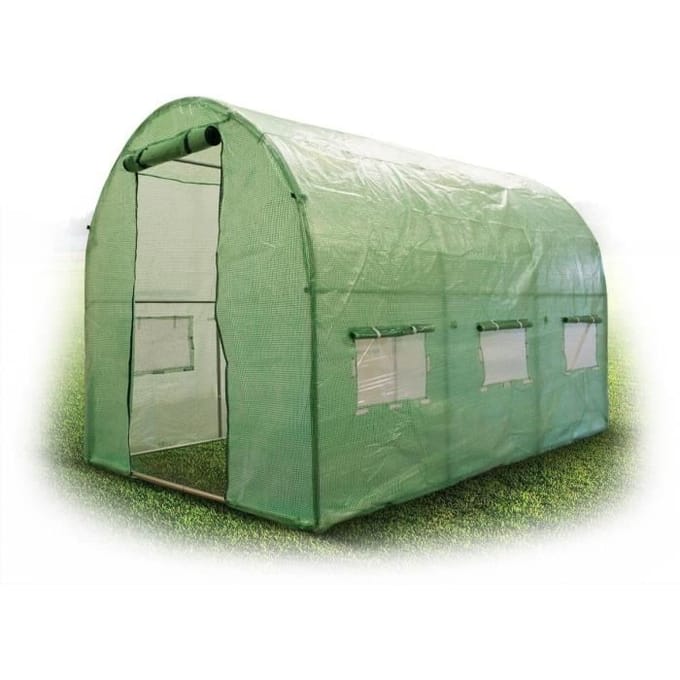 Kas - Hobby - 200x300 cm - PE en metaal - Oppervlakte 6 m² - Eenvoudige montage groen