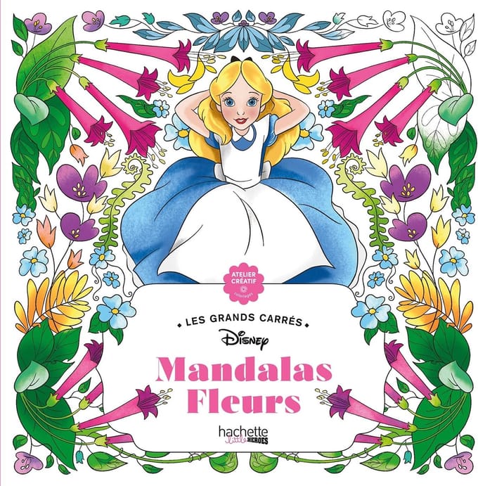 Les Grands Carrés Disney Mandalas Fleurs - Hachette - Kleurboek voor volwassenen