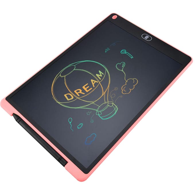 12 inch LCD-schrijftablet Elektronische digitale tekentafel Uitwisbaar schrijfblok Kleurenscherm Color Screen roze