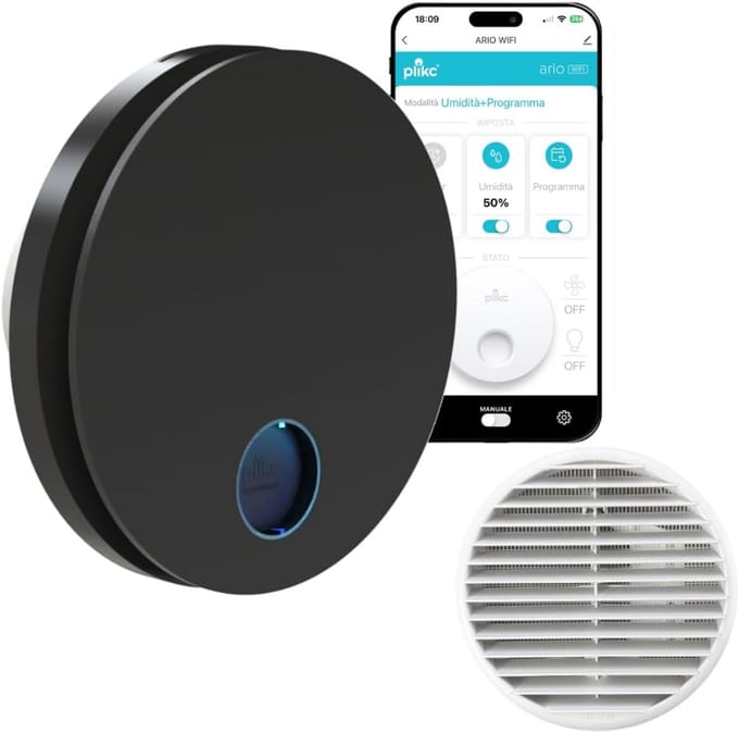 WIFI Wandventilator met Vochtigheidssensor en Timer - Axiale Afzuiging - Gemaakt in Italië