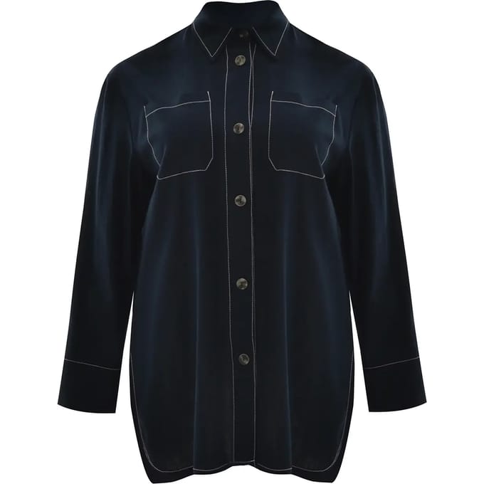 Dames long мouw blouse in viscose en lin Mat Fashion