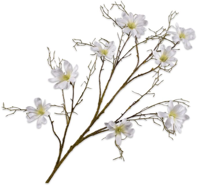 Silk-ka Kunstbloem-Zijden Bloem Magnolia Tak Wit 126 cm