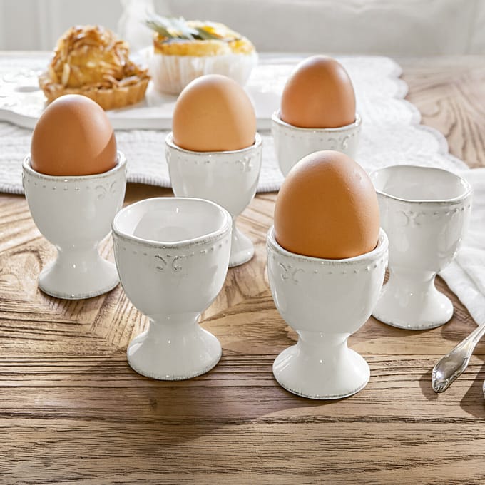 LOBERON Eierdop set van 6 Fontienne wit