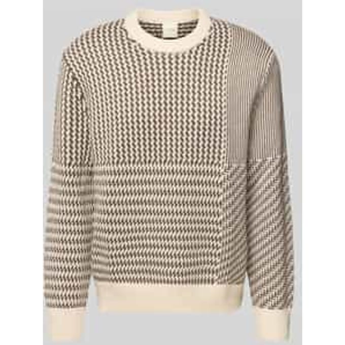 Regular fit wollen pullover met ronde hals