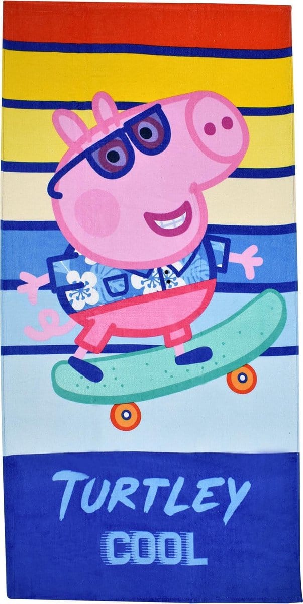 Peppa Pig handdoek skating 70 x 140 cm