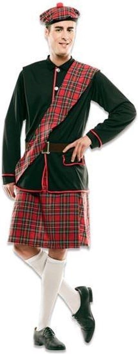 Witbaard Verkleedpak Kilt Heren Polyester Rood/groen Mt M/l