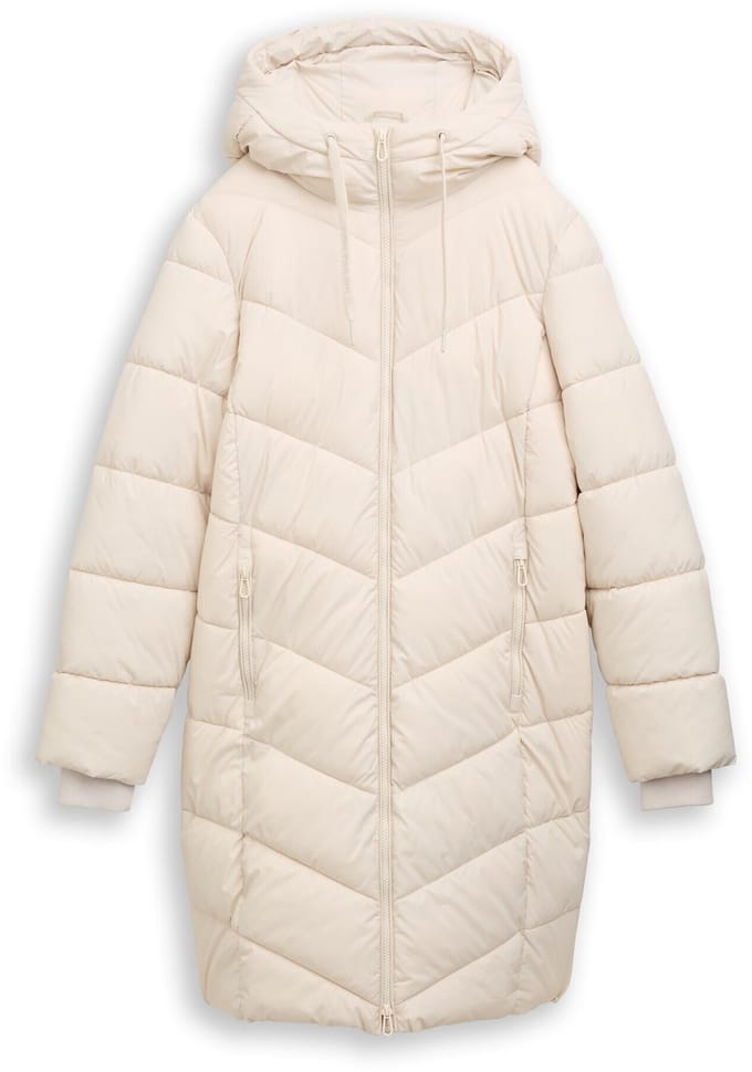 Tom Tailor - Pufferjas met capuchon - Maat S - cold beige