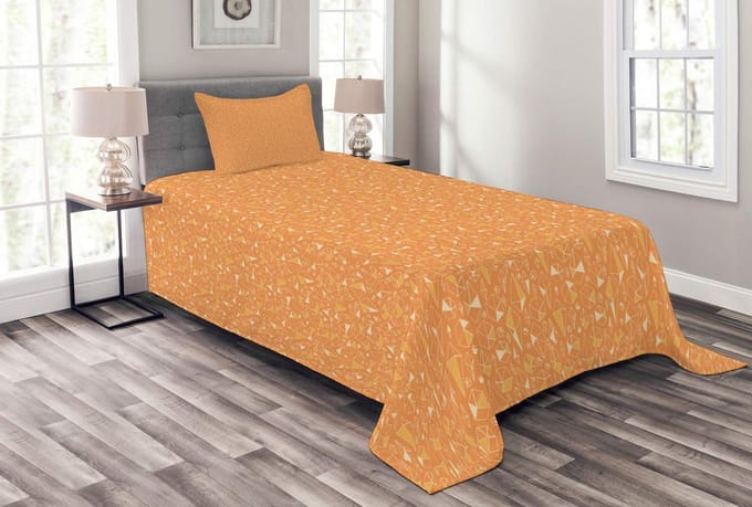 ABAKUHAUS Geometrische Sprei Set – 170x220 cm – Abrikoos