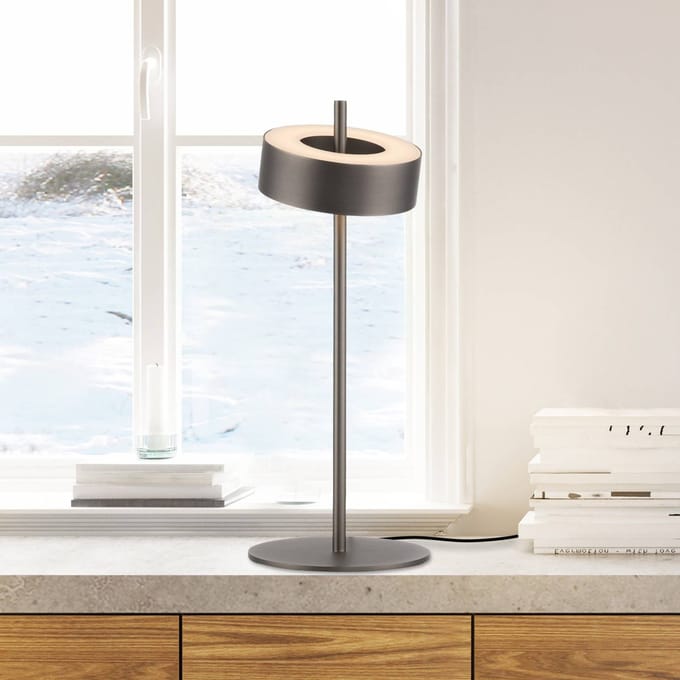 Q-Smart-Home Paul Neuhaus LED tafellamp Q-Rotate donkerbruin 40 cm
