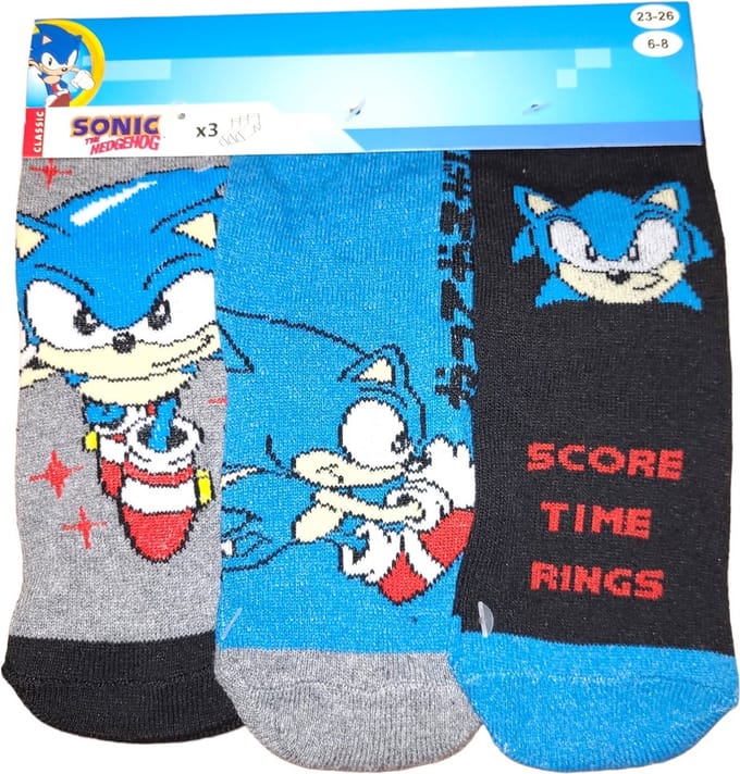 SEGA - Sonic the Hedgehog - Sokken - 3 Paar - Maat 23/26