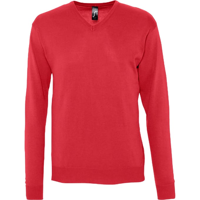 SOLS Heren Galaxy V Hals Trui (Rood)