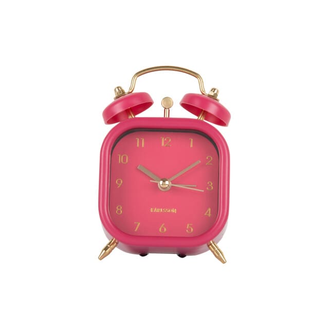 Karlsson - Wekker Metallic Glam Vierkant - Dark pink
