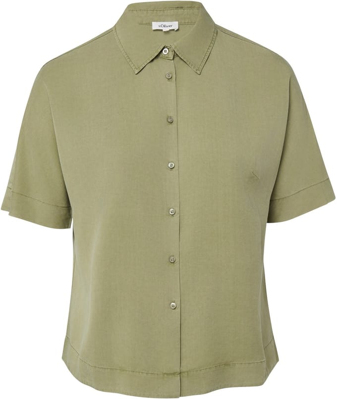 Viscose Mix Blouse Met Kraag En Knopfsluiting Dames s.Oliver
