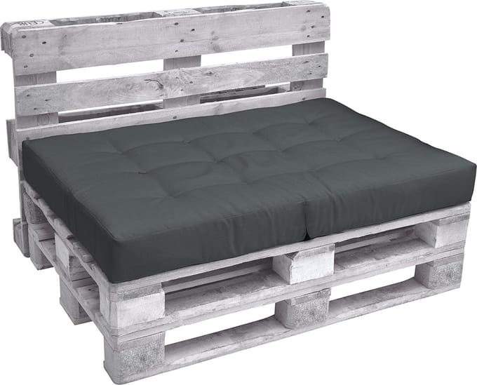 Beautissu Elements Palletkussen 120x80cm - Zitkussen Antraciet in Matraskussen Kwaliteit