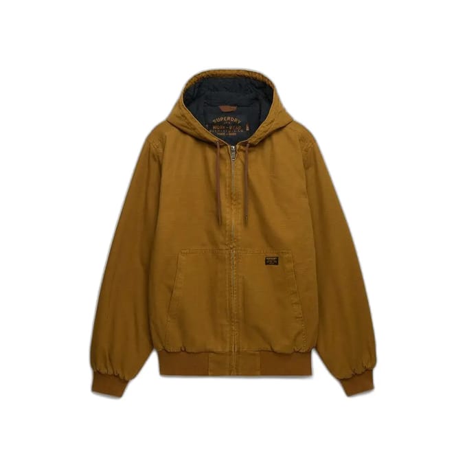Superdry Workwear Bomberjack met Capuchon Brown Grootte: M