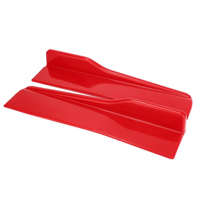 2 pièces Bas de caisse de voiture Anti-rayures Winglets Universels Diffuseur Séparateur pour Automobiles red
