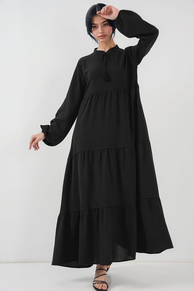 Maxi-jurk met Strikdetail