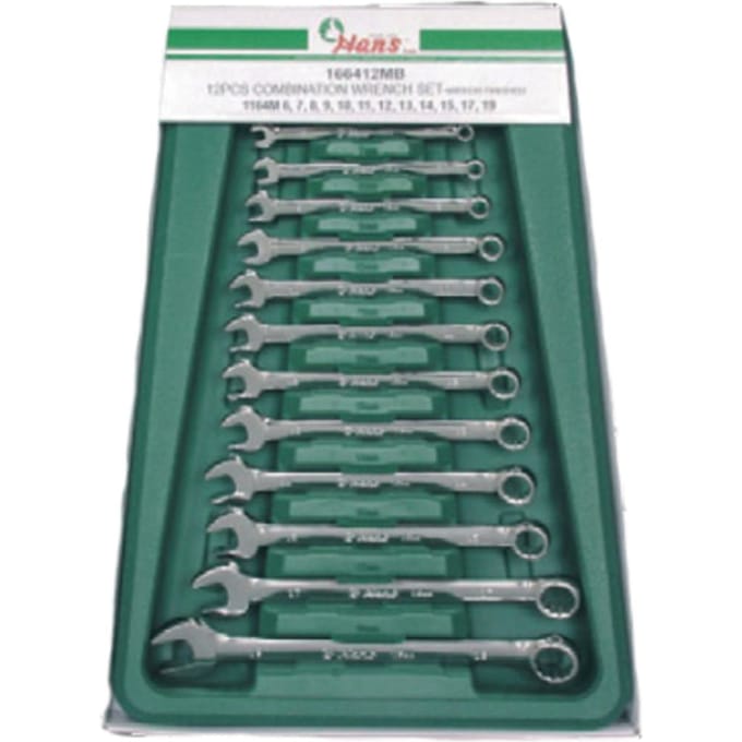 Steeksleutels, steeksleutelset HANS 12 stuks(6 mm-19 mm) gepolijst