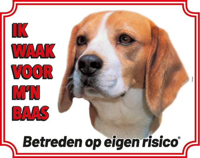 Beagle Waakbord - Ik waak voor mijn baas
