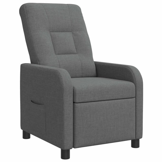 vidaXL - Recliner - Donkergrijs - Stof