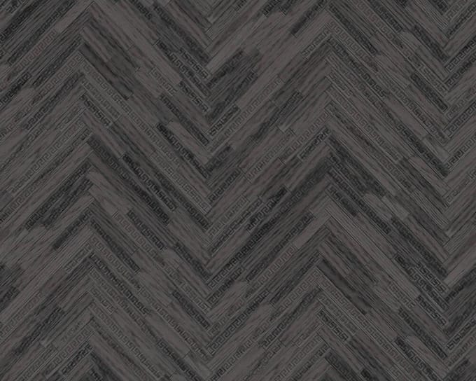 MODERN GRAFISCH HOUT BEHANG - Grijs Zwart - Industrieel behang - AS Creation Versace 4