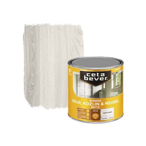 Cetabever - Binnenbeits Deur, Kozijn & Meubel Transparant Zijdeglans - White Wash - 250 Ml