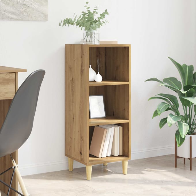 vidaXL - Dressoir - Artisan - Eiken - 34,5 - x - 32,5 - x - 90 - cm - Bewerkt - hout