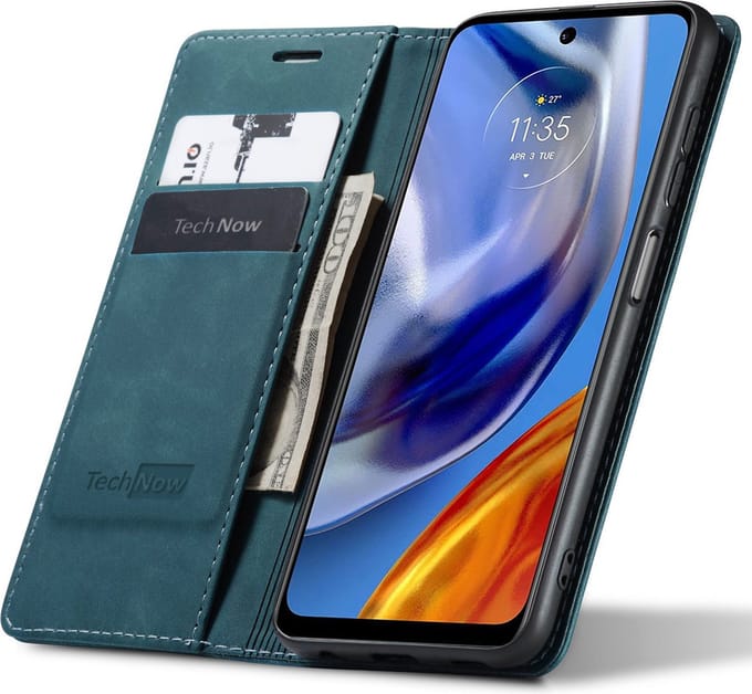 Hoesje geschikt voor Motorola Moto E32 / E32s - Book Case Leer Slimline Blauw