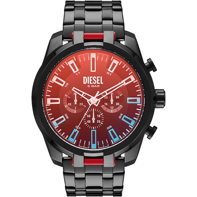 Diesel Split DZ4589 Herenhorloge  51 mm - Zwart
