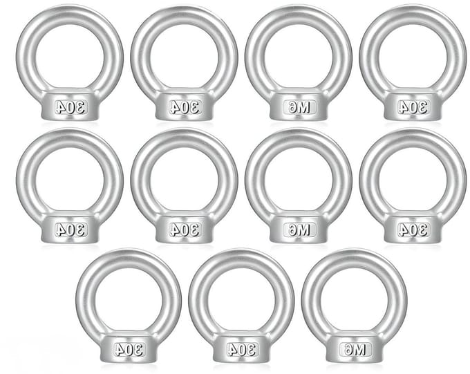 Set van 11 RVS Ringmoeren M6 met Vrouwelijke Draad voor Bevestiging en Heftechnologie Accessoires
