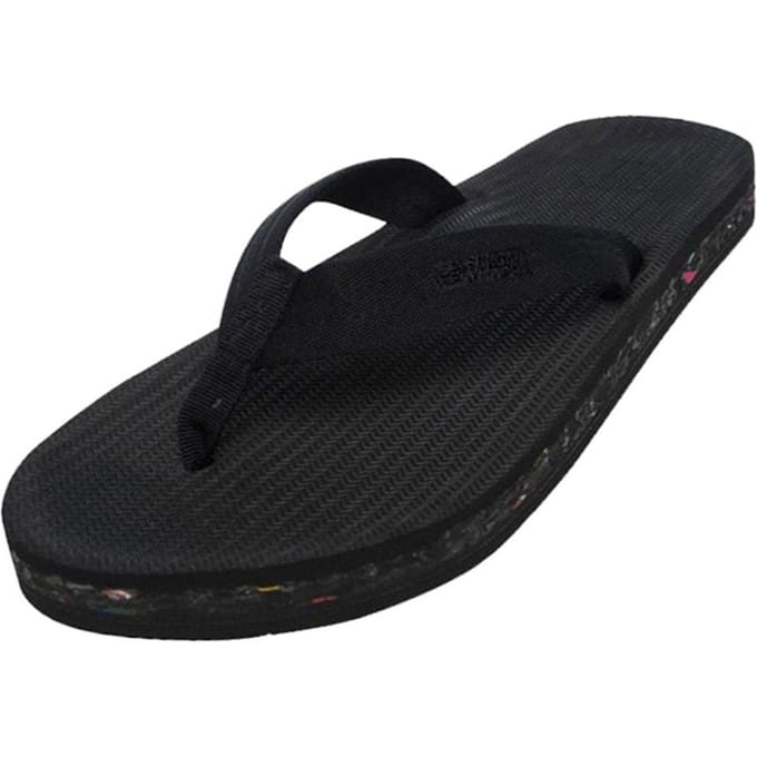 Indosol Zwarte Slipper Teenslipper Reversole Flip Flops - Black (W6-7) black