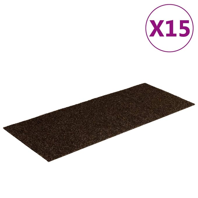 vidaXL - Trapmatten - zelfklevend - 15 - stuks - 60x25 - cm - bruin - rechthoekig