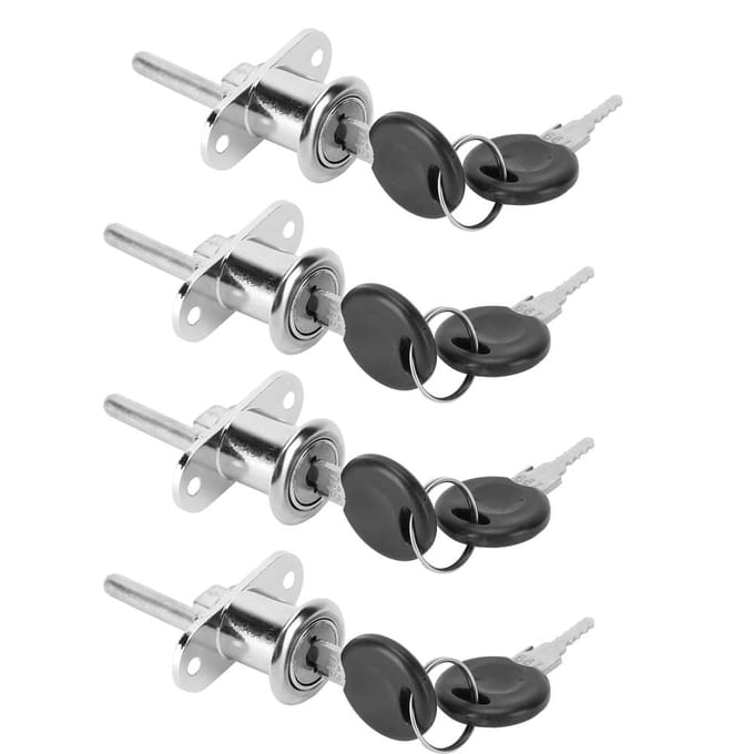 4 Stuks Zinklegering Cam Lock voor Lade Kantoor Drievoudige Kast Bureau Hardware Accessoires white
