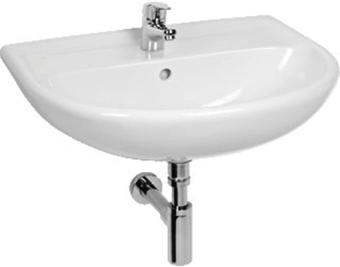 Jika Lyra Plus Wastafel H19.5xD49cm 1 kraangat Rond Keramiek Wit