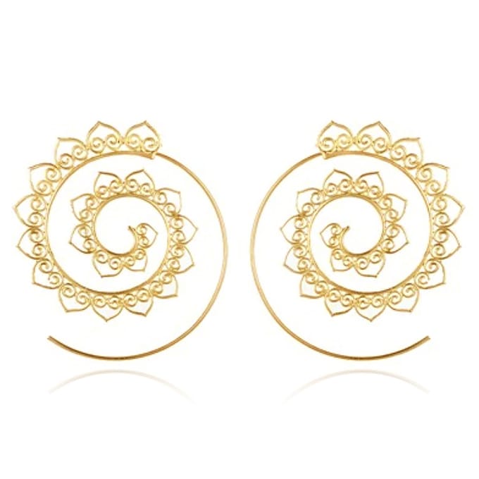 Spiraal Oorstekers Rond Dames Goudkleurig