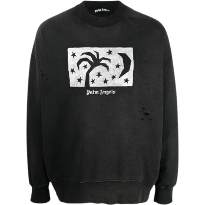 Palm Angels Nightsky Design zwart sweatshirt