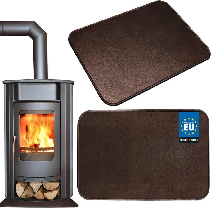 Vloerbescherming Bodemplaat voor Vuurkorf Koperkleurig 595x480 mm