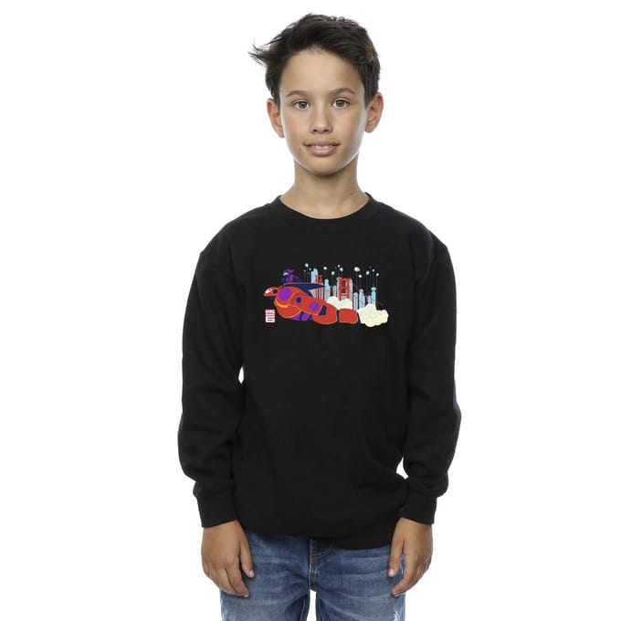Disney Jongens Big Hero 6 Baymax Hiro Brug Sweatshirt (Zwart)