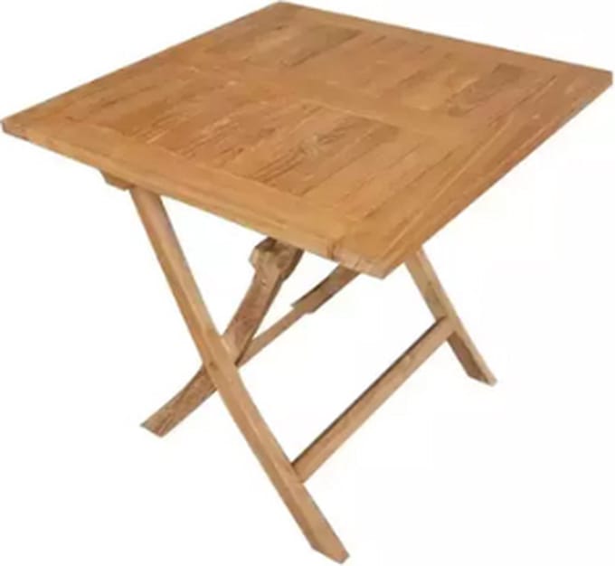 DINING TUIN KLAPTAFEL TEAK MILTON VIERKANT 90X90CM