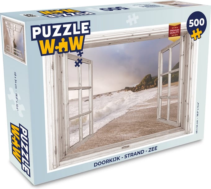 Puzzel Doorkijk - Strand - Zee - Legpuzzel - Puzzel 500 stukjes