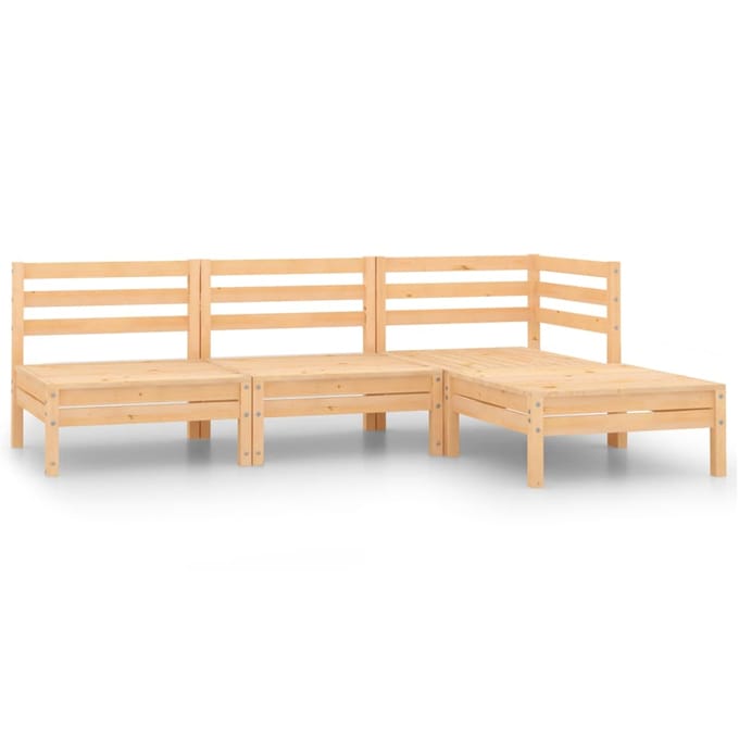 vidaXL - 4-delige - Loungeset - massief - grenenhout