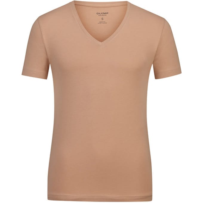 OLYMP Level Five T-Shirt voor eronder, Body Fit, Caramel