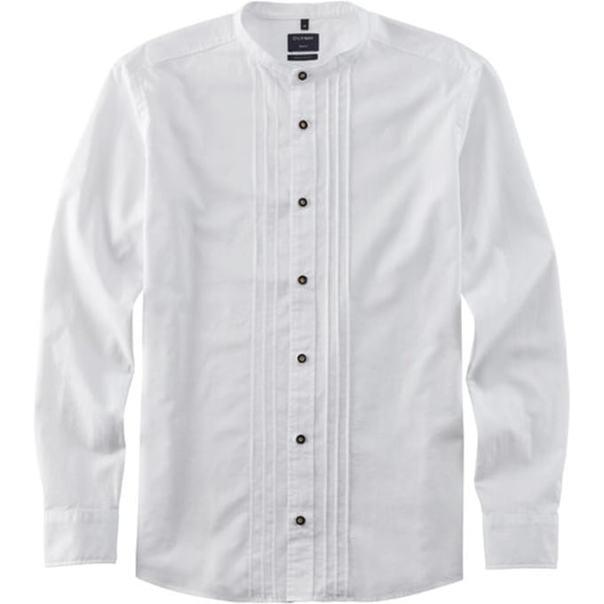 OLYMP Casual Overhemd, Regular Fit, Opstaande kraag, Wit