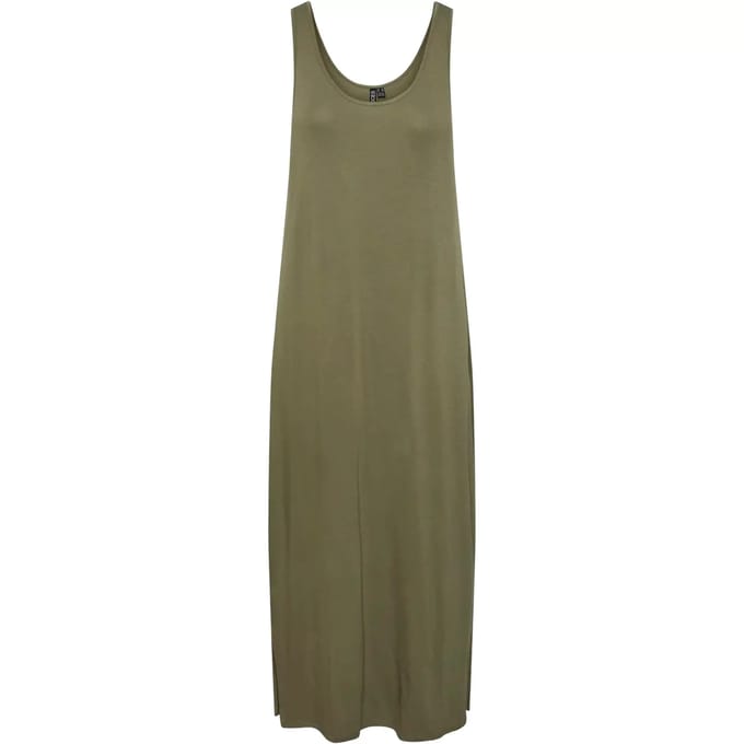 Pieces Sofia Mouwloze Midi-jurk Groen S Vrouw