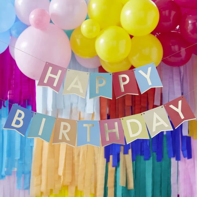 Ginger Ray - Slinger Happy Birthday multikleur