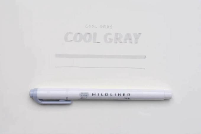 Zebra Mildliner Double-Sided Highlighter - Fine / Bold – Mild Cool Gray / WKT7-MCGR