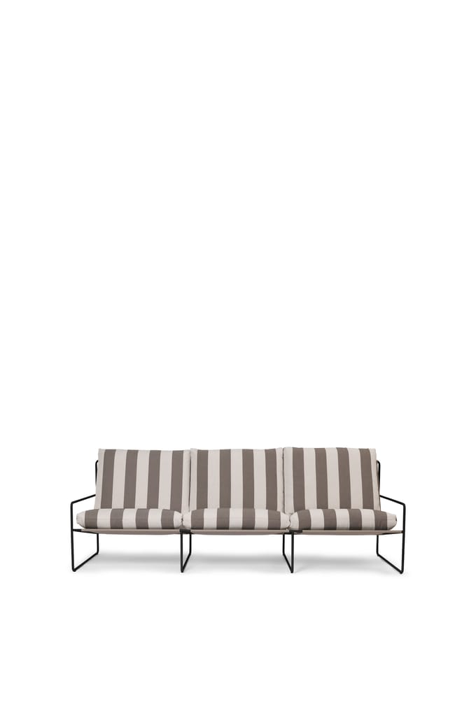 Ferm Living Desert Stripe 3-Zitsbank - Black/Chocolate