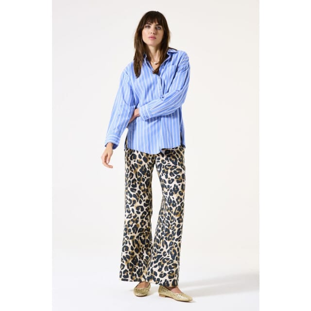 Vrouwelijke Uitlopende Broek met Luipaardprint Garcia