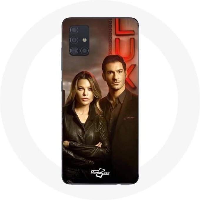 Coque - Samsung - Galaxy A51 - Souple - Blanc - Chloe Decker et Lucifer Morningstar